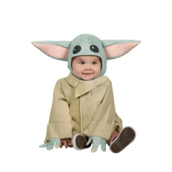 Grogu-kostuum voor baby 2-3 jaar Star Wars The Mandalorian fleece met kap en schuimrubbermouwen