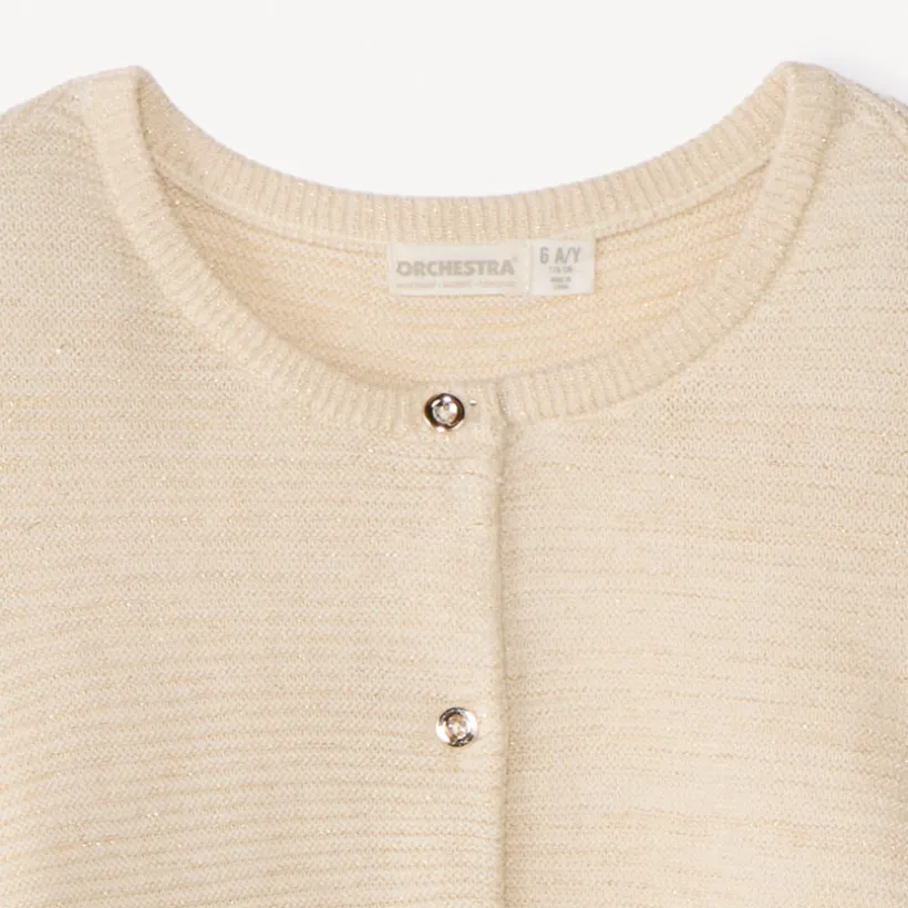 Groot gebreid vest met lurex meisjes