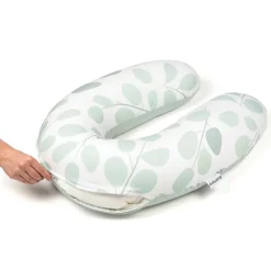 Groot multifunctioneel kussen Buddy Leaves Aqua Green