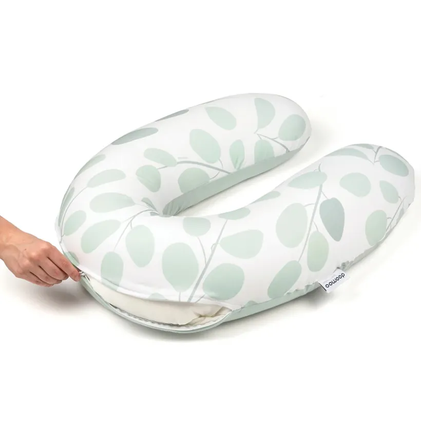 Groot multifunctioneel kussen Buddy Leaves Aqua Green