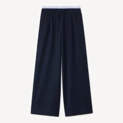 Grote flanellen meisjesbroek met inzet bij de taille