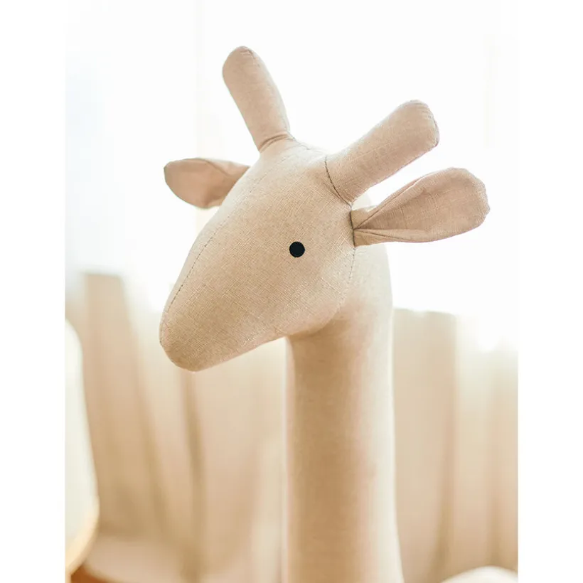Grote knuffel Giraffe 131 cm Linnen Beige