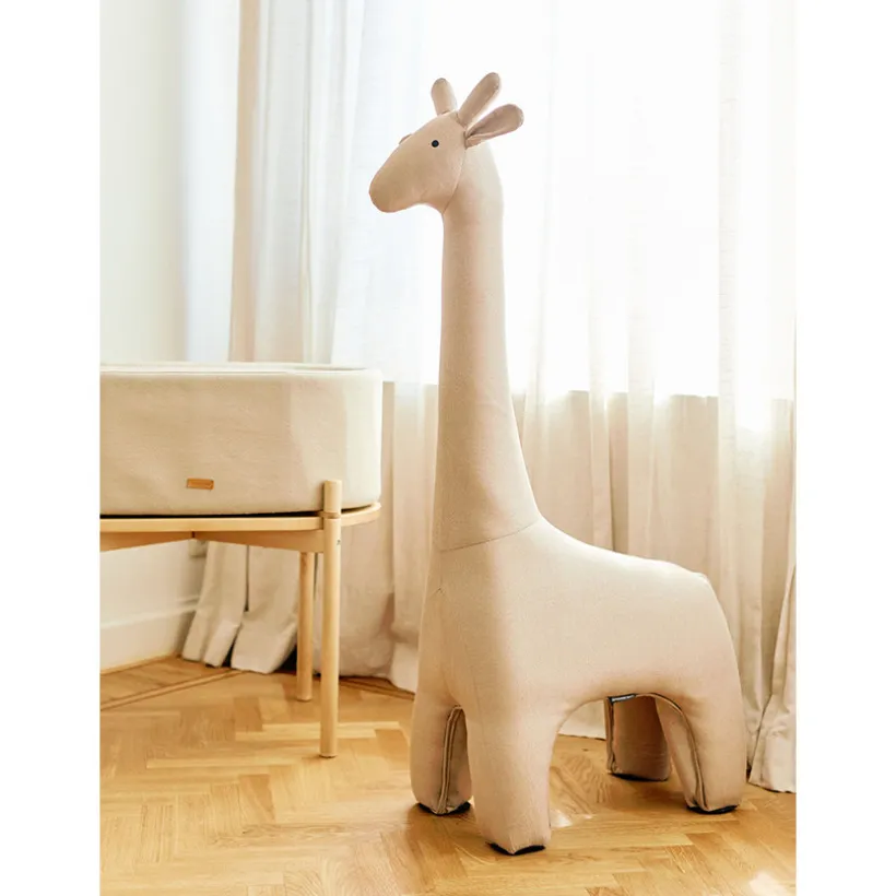Grote knuffel Giraffe 131 cm Linnen Beige