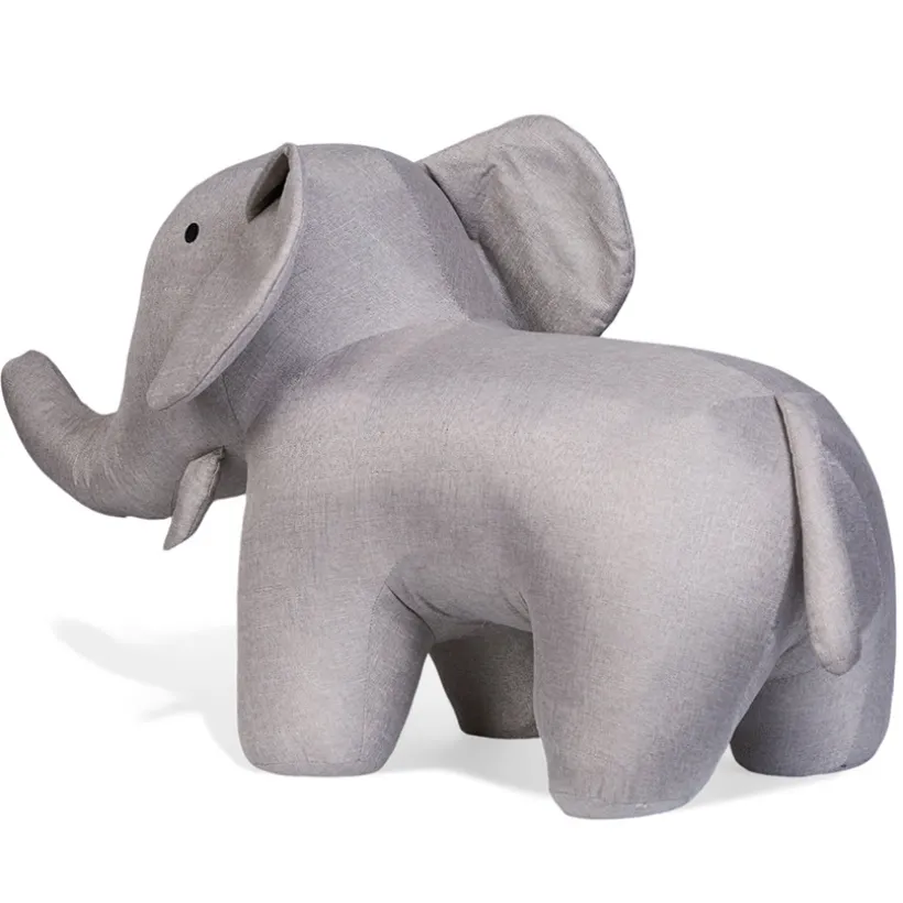 Grote knuffel Olifant 48 cm Linnen Grijs