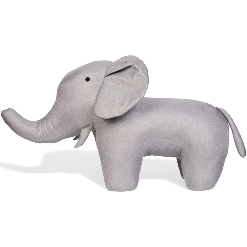Grote knuffel Olifant 48 cm Linnen Grijs