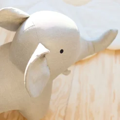 Grote knuffel Olifant 48 cm Linnen Grijs