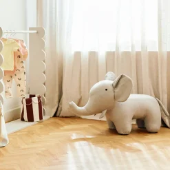 Grote knuffel Olifant 48 cm Linnen Grijs