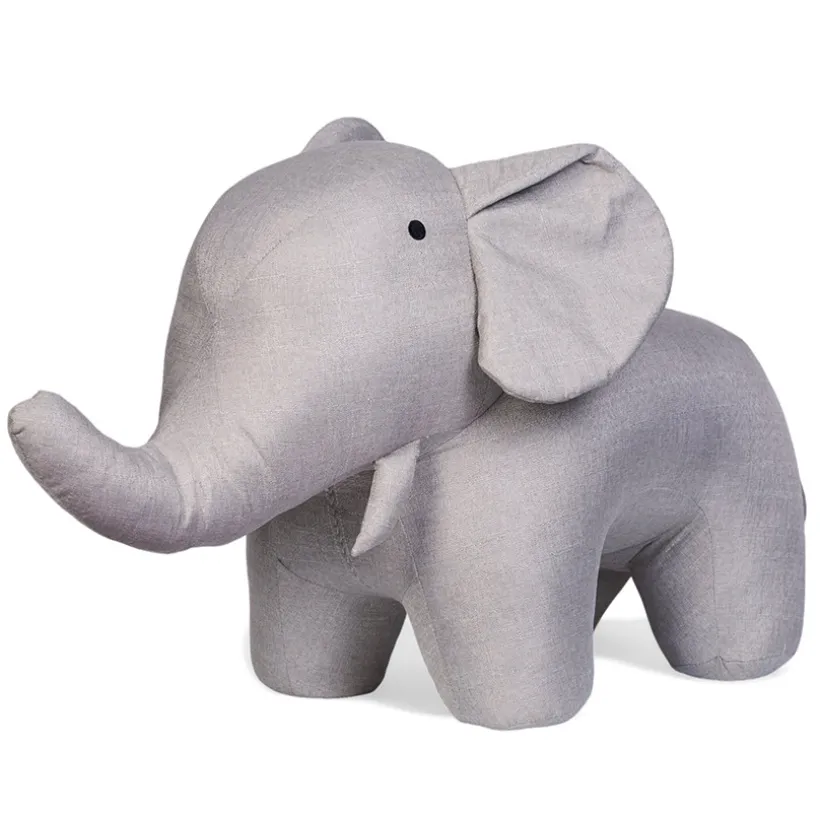 Grote knuffel Olifant 48 cm Linnen Grijs