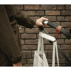 Haken voor kinderwagen Leder Zwart