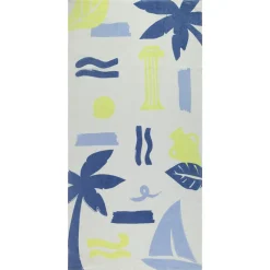 Handdoek van badstof met Mykonos-print voor jongen