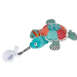 Hangend activiteitenpluche Sacha de schildpad met vibratie
