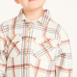 Hemden voor babyjongens in flanel met een plaidpatroon