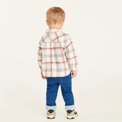 Hemden voor babyjongens in flanel met een plaidpatroon