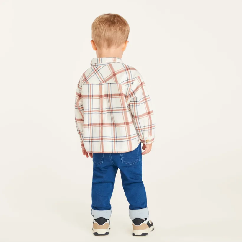 Hemden voor babyjongens in flanel met een plaidpatroon