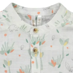 Hemd korte mouwen mao kraag jungle print voor baby jongen
