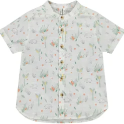 Hemd korte mouwen mao kraag jungle print voor baby jongen