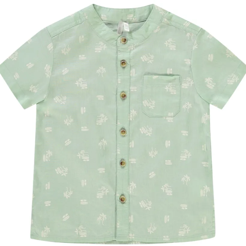 Hemd met korte mouwen surfprint voor baby jongen