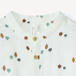 Hemd met lange mouwen, bomenprint, voor babyjongens