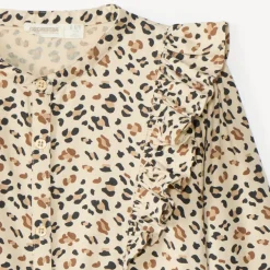 Hemd met lange mouwen voor meisjes met luipaardprint