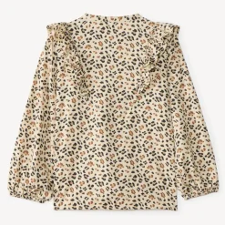 Hemd met lange mouwen voor meisjes met luipaardprint