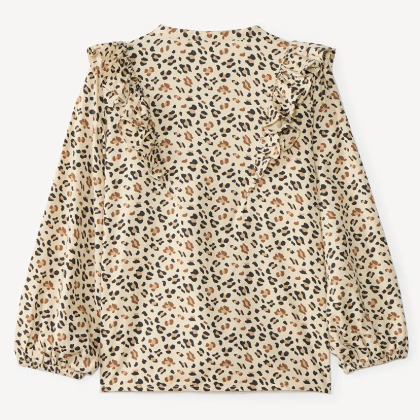 Hemd met lange mouwen voor meisjes met luipaardprint
