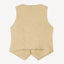 Herenvest van effen canvas jongens