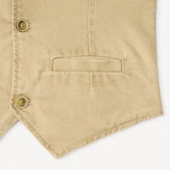 Herenvest van effen canvas jongens