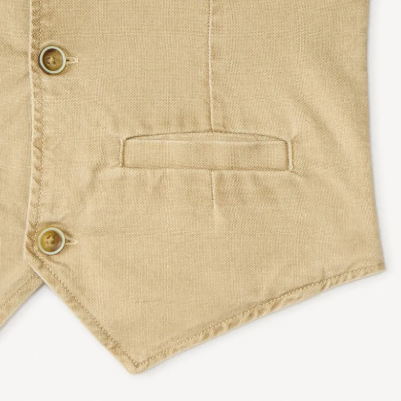 Herenvest van effen canvas jongens