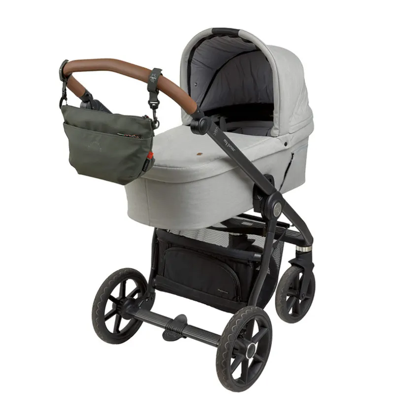Heupluiertas Organizer voor kinderwagen Donker Olijf