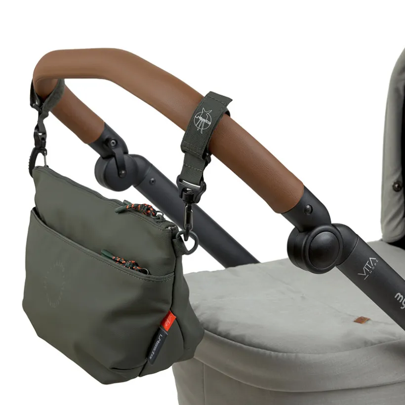 Heupluiertas Organizer voor kinderwagen Donker Olijf