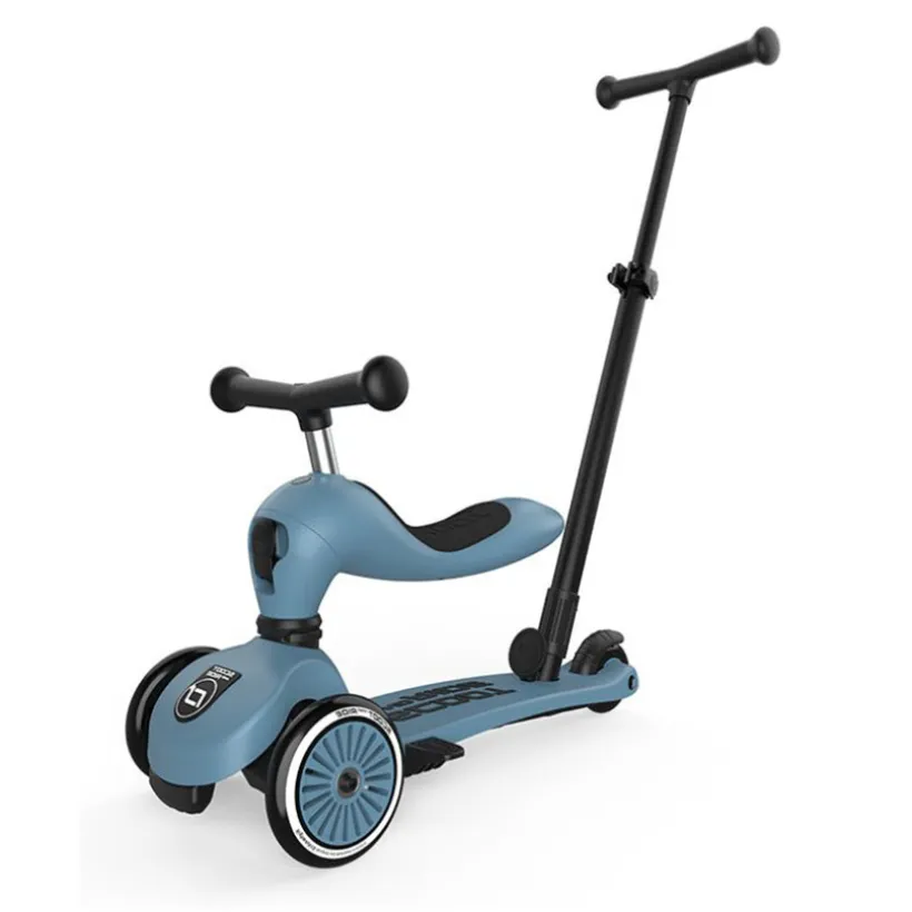 Highwaykick 1 Push & Go Scoot & Ride Steel loopfiets met stepfunctie en verstelbare ouderduwstang