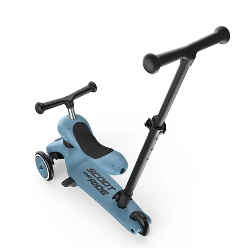 Highwaykick 1 Push & Go Scoot & Ride Steel loopfiets met stepfunctie en verstelbare ouderduwstang