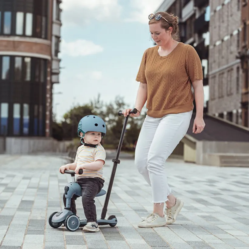 Highwaykick 1 Push & Go Scoot & Ride Steel loopfiets met stepfunctie en verstelbare ouderduwstang