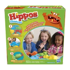 Hippos Gloutons gezelschapsspel met nijlpaarden die knikkers opeten