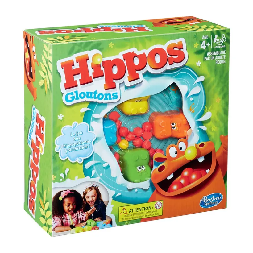 Hippos Gloutons gezelschapsspel met nijlpaarden die knikkers opeten