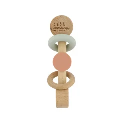Hochet en silicone et bois Mrs Cat