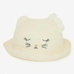 Hoed speels kat in stro-effect meisjes