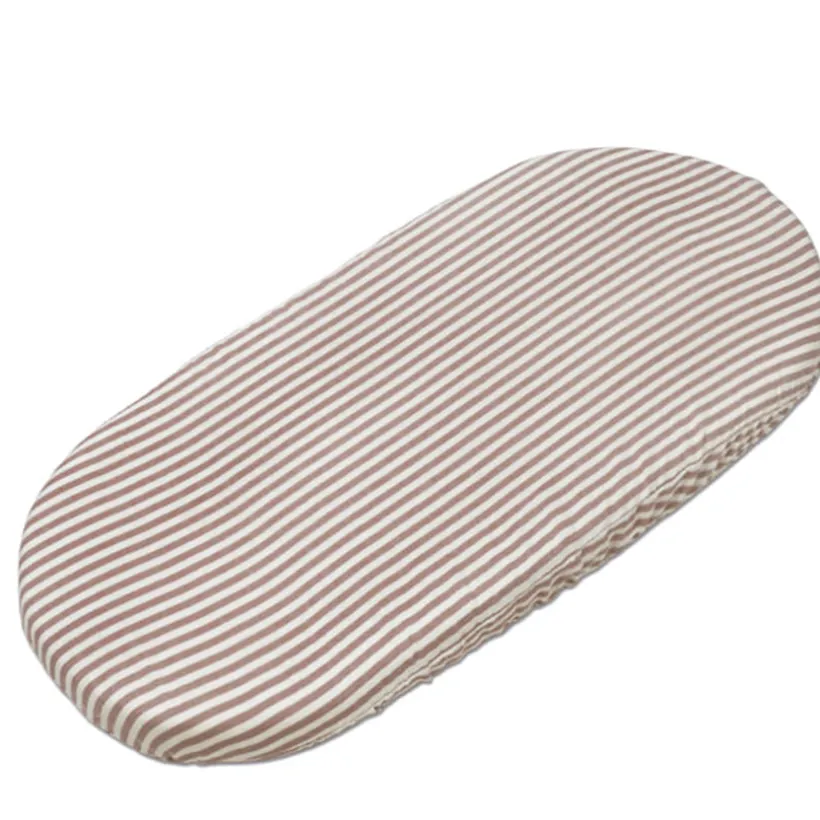 Hoeslaken draagmand Stripes + Mousseline-Doek Praliné Vichy Moka