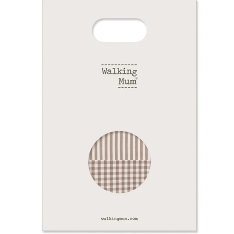 Hoeslaken draagmand Stripes + Mousseline-Doek Praliné Vichy Moka