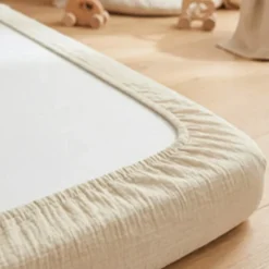 Hoeslaken pre-washed hydrofiel - Soft Sand - 70x140 cm
