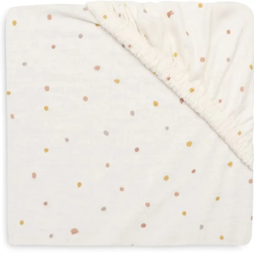 Hoeslaken wieg jersey 50x90cm Kangaroots & Dusty Dot
