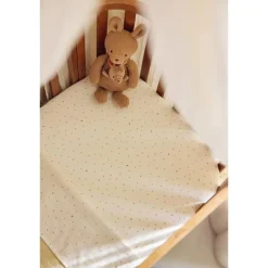 Hoeslaken wieg jersey 50x90cm Kangaroots & Dusty Dot