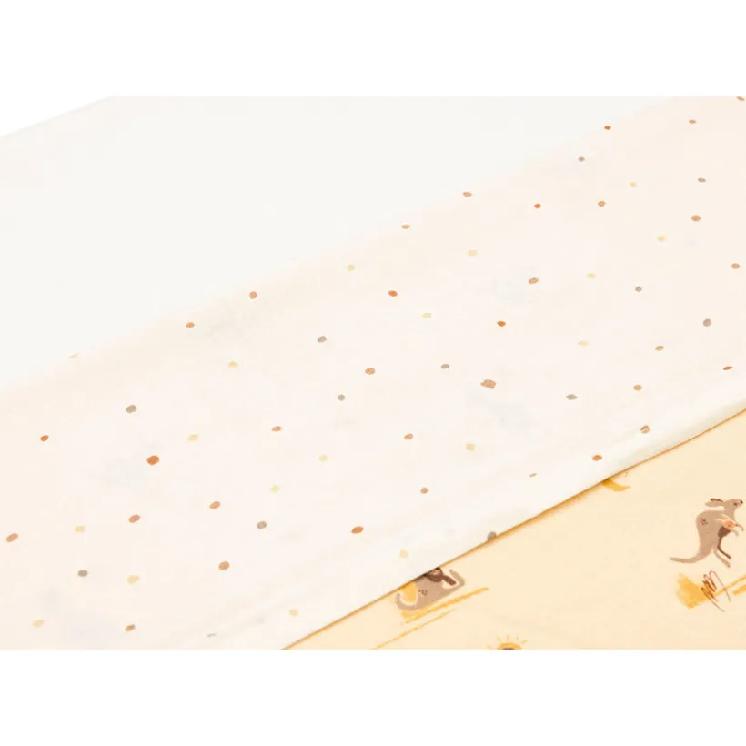 Hoeslaken wieg 75 x 100 cm Kangaroots & Dusty Dots
