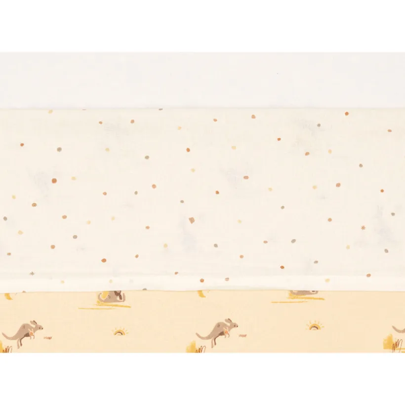 Hoeslaken wieg 75 x 100 cm Kangaroots & Dusty Dots