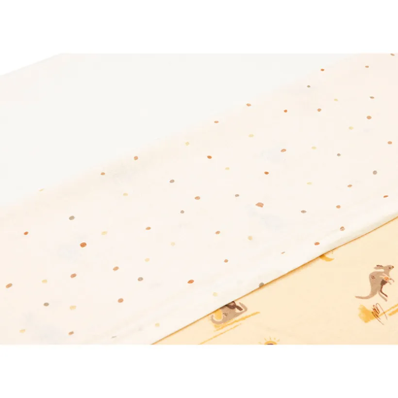 Hoeslaken 120 x 150 cm Kangaroots en Dusty Dots