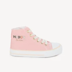 Hoge canvas schoenen met rits en fantasielussen meisjes