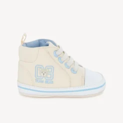 Hoge canvas sneakers met berenprint voor babyjongen