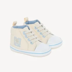 Hoge canvas sneakers met berenprint voor babyjongen
