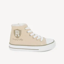 Hoge canvas sneakers met rits en wapenprint jongens