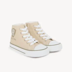 Hoge canvas sneakers met rits en wapenprint jongens